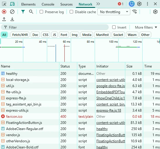 Tagging-Server-Requests mit Status 200 in den Browser-DevTools