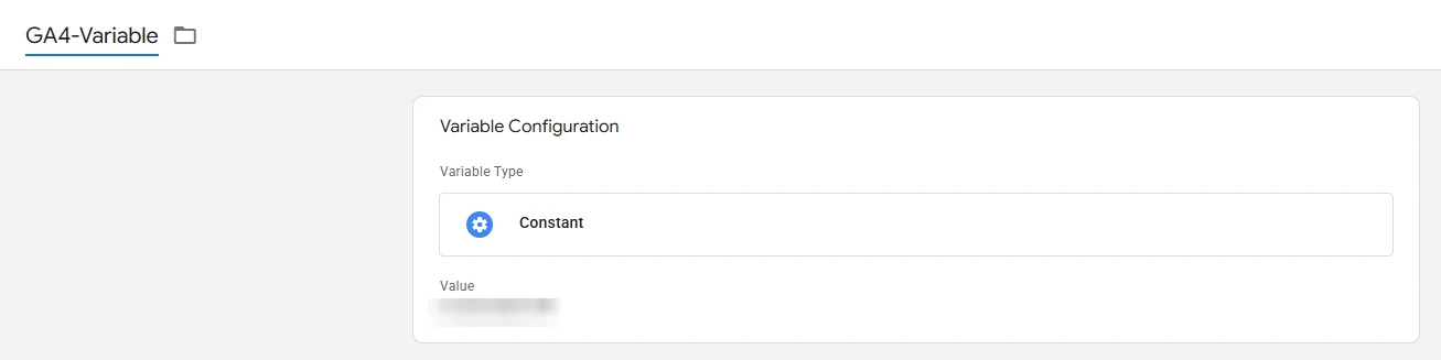 Konstante Variable mit GA4-Measurement-ID im Web-Container